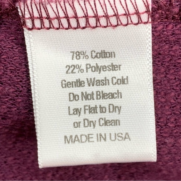 Large Laila Jayde Purple Burgundy Long Sleeve Sweater Pullover Stretch 12 14 - Picture 5 of 6